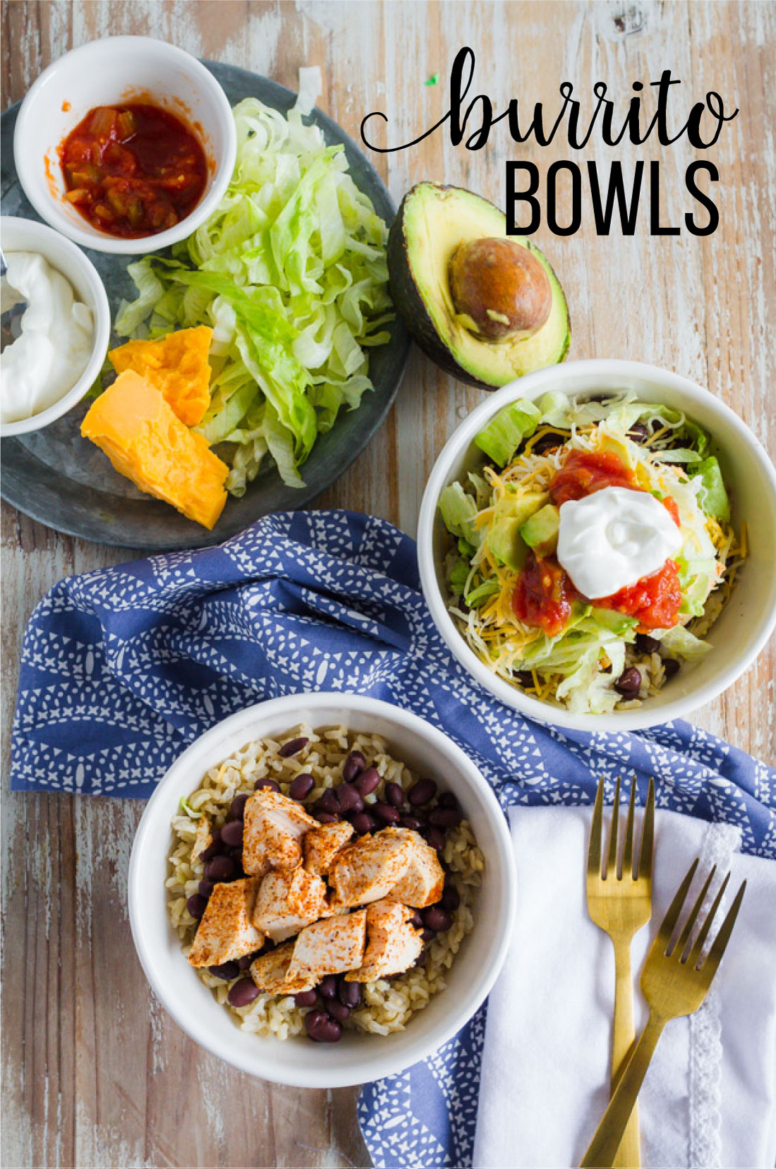 Burrito Bowl Recipe - an easy, healthy, family friendly dinner idea. www.thirtyhandmadedays.com