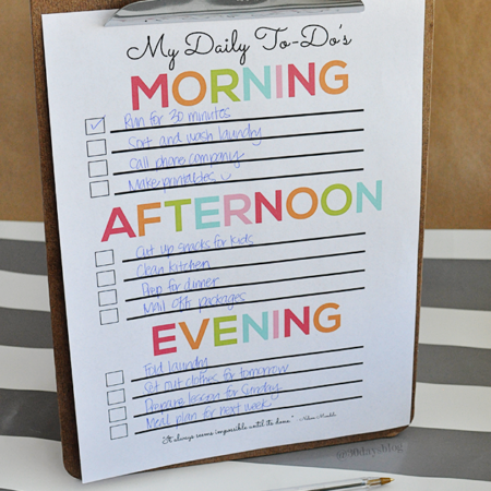 My Daily To Do's printable list www.thirtyhandmadedays.com