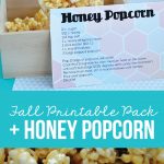 Make a yummy fall treat and prepare a gift for friends and family with this Fall Honeycomb Printable and Honey Popcorn via www.thirtyhandmadedays.com