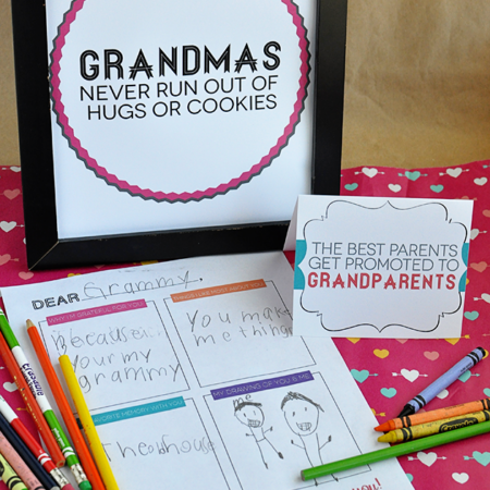 Happy Grandparents Day! Free printables to help celebrate- 8x10 grandma print, letter and cards from www.thirtyhandmadedays.com