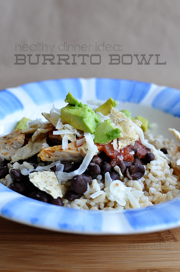 Healthy Dinner Ideas: Make a burrito bowl. Sooo delicious and simple to make! www.thirtyhandmadedays.com