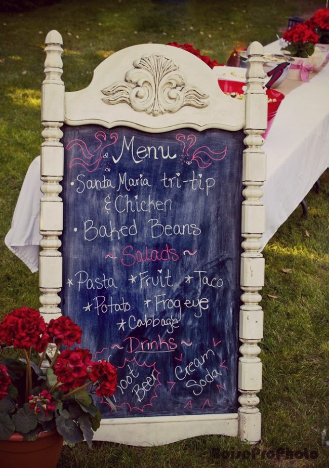 menu chalkboard