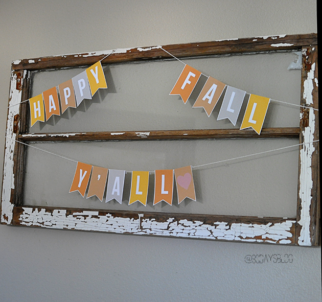 Easy fall decorations: printable banner from www.thirtyhandmadedays.com