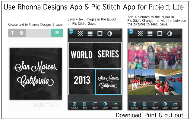 Tips to print out text and pictures for 2x2 spots in Project Life www.thirtyhandmadedays.com