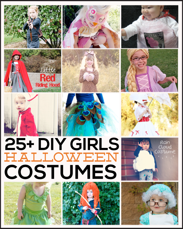 Simple and adorable DIY Halloween Costumes for Girls. Round up from www.thirtyhandmadedays.com
