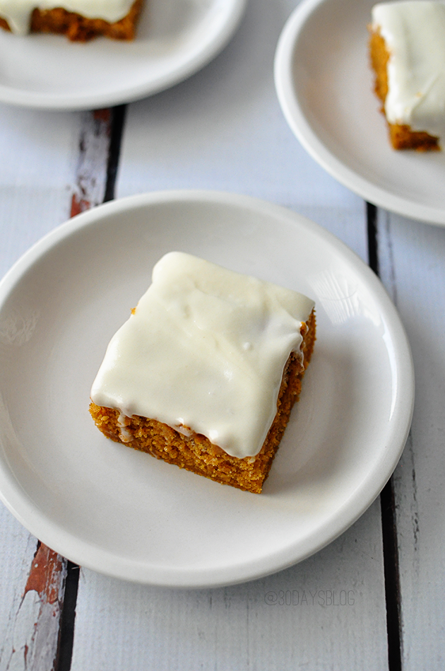 Hands down my favorite Pumpkin Bars with Cream Cheese Frosting ever! So so so good. www.thirtyhandmadedays.com