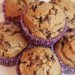 Delicious and simple Pumpkin Chocolate Chip Muffins - semi homemade via bebe a la mode on www.thirtyhandmadedays.com