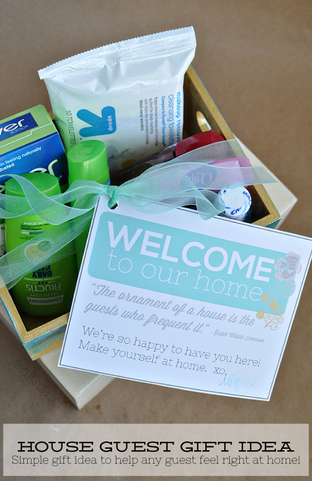 House guest Gift Ideas: Welcome to my home box with cute printable.  Perfect to welcome any guest! www.thirtyhandmadedays.com