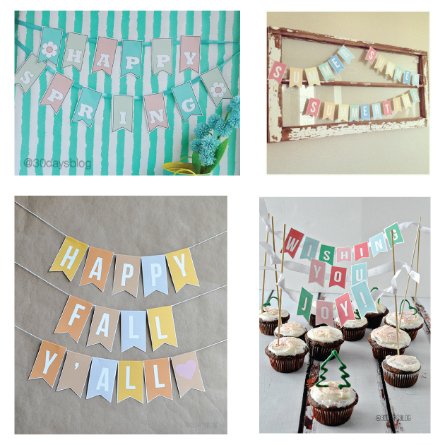 Printable Banners throughout the Year from www.thirtyhandmadedays.com