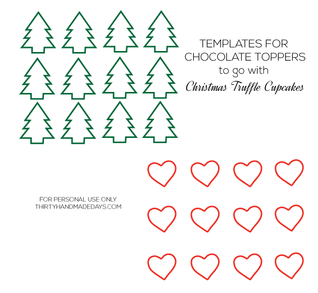 Templates for chocolate toppers from www.thirtyhandmadedays.com