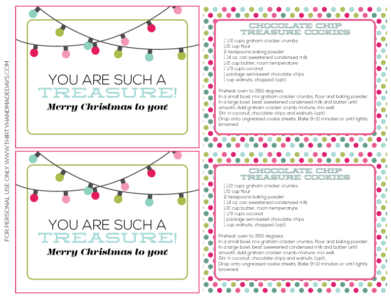 Simple Christmas Gift Printables from www.thirtyhandmadedays.com