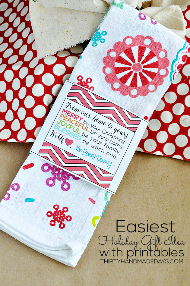 The easiest holiday gift idea ever with printables from www.thirtyhandmadedays.com