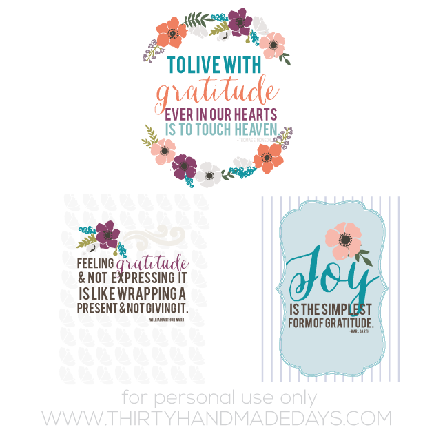 Printable Gratitude Quotes from www.thirtyhandmadedays.com