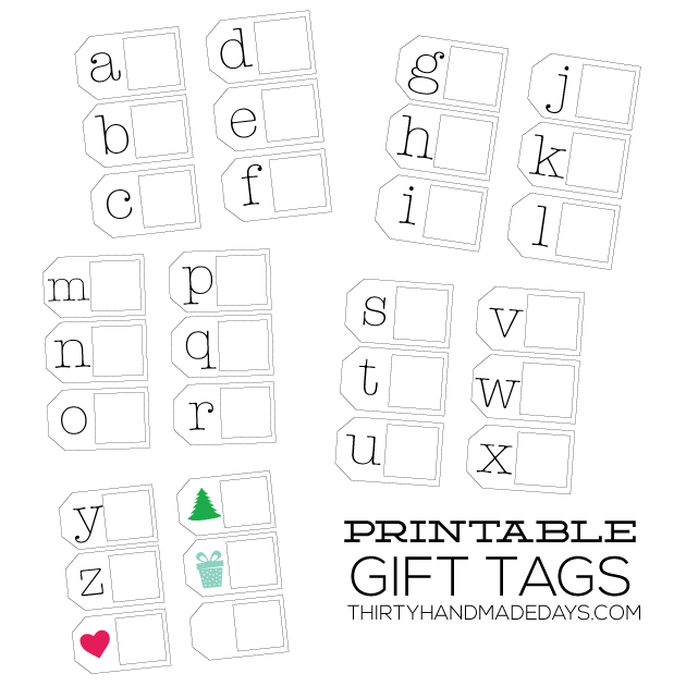 Printable Gift Tags from www.thirtyhandmadedays.com