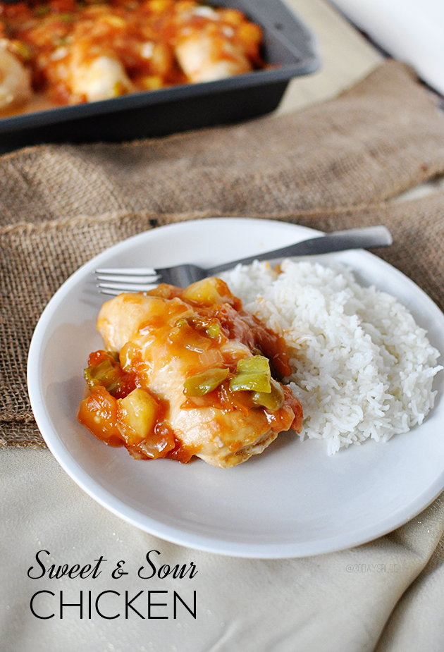 Easy & delicious main dish- Sweet & Sour Chicken www.thirtyhandmadedays.com