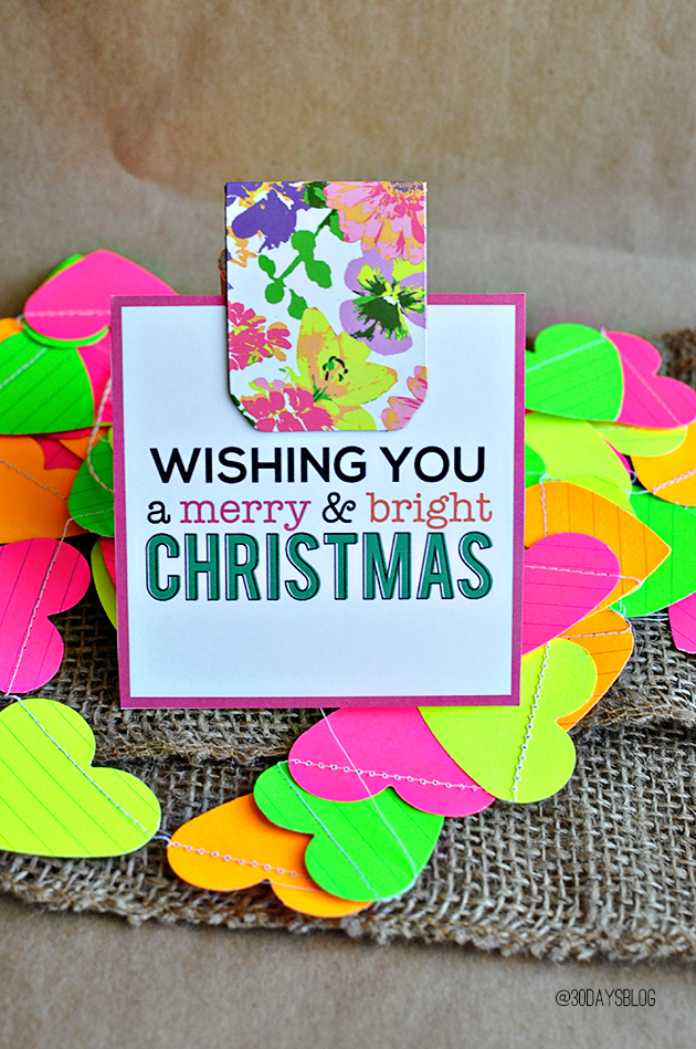 Christmas Gifts for Girls- bright and fun bookmark with printable card.