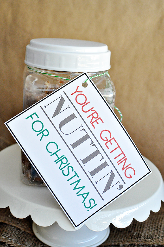 Christmas Gift Ideas- Sugar & Spiced Nuts with printable from www.thirtyhandmadedays.com