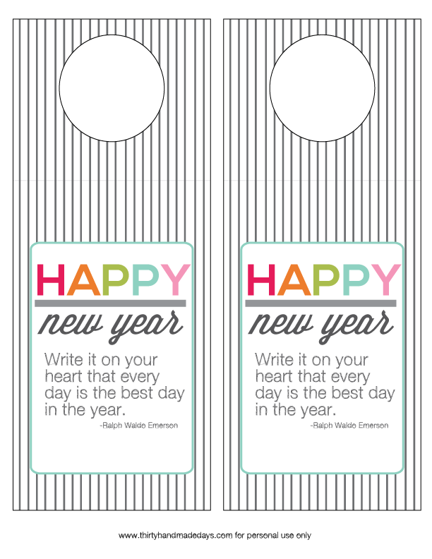 New Year's Printable Bottle Tags from www.thirtyhandmadedays.com