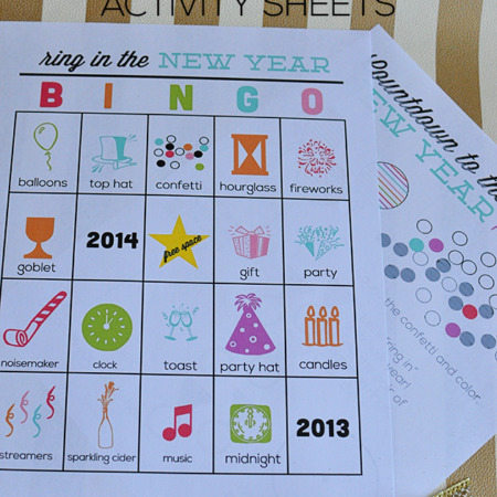 Printable New Year's Eve Activity Sheets for Kids - fun to ring in the new year www.thirtyhandmadedays.com
