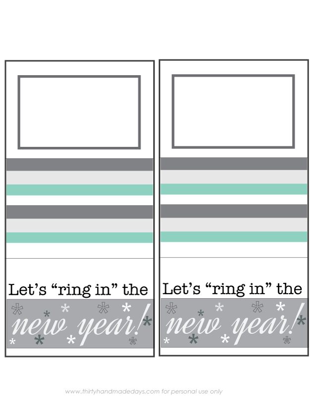 Printable "ring in the New Year" gift card holder! www.thirtyhandmadedays.com