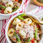 Slow Cooker Tortellini Sausage Soup - a family favorite for years! www.thirtyhandmadedays.com