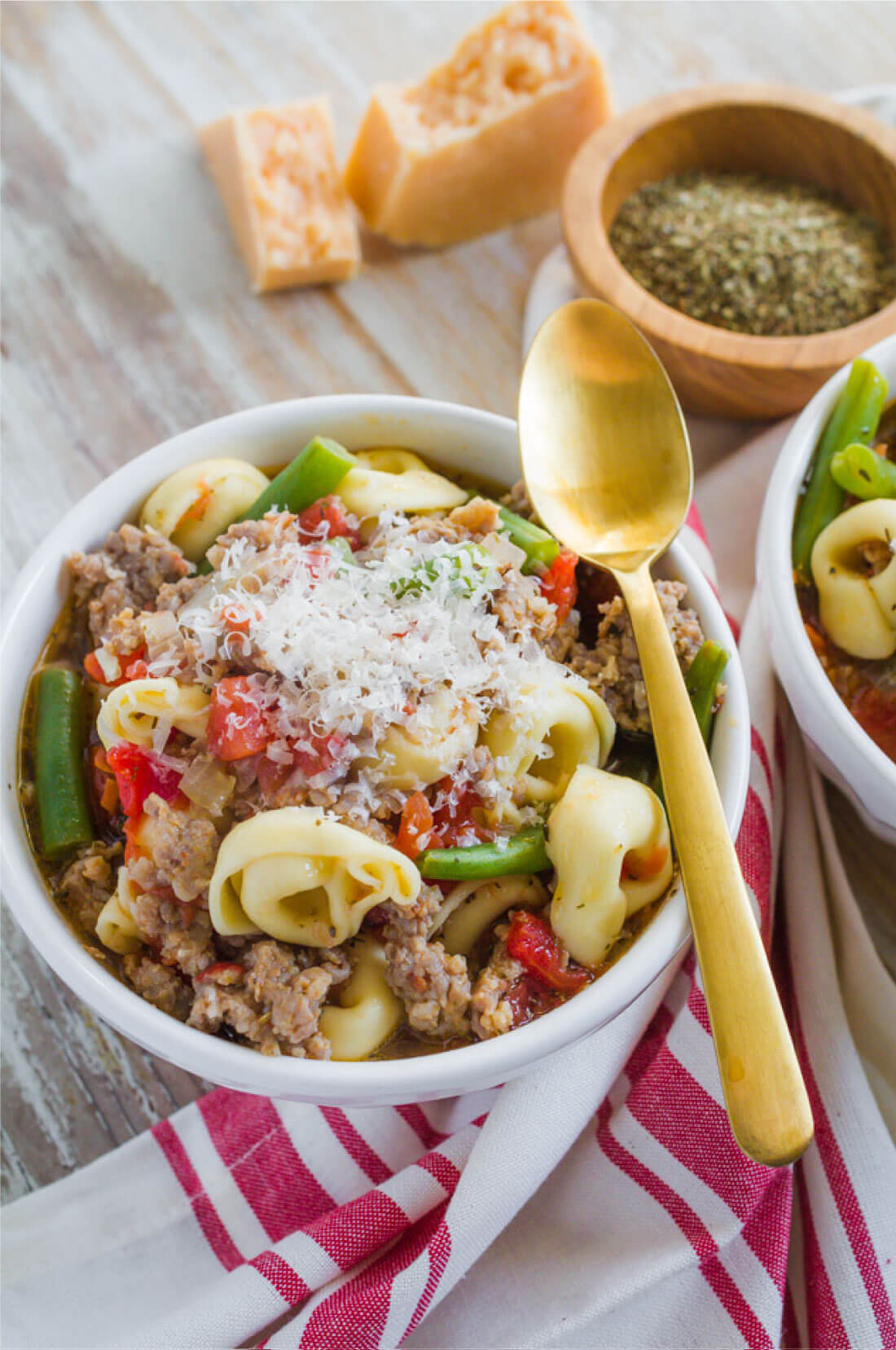 Slow Cooker Tortellini Soup - a family favorite for years! from www.thirtyhandmadedays.com