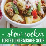 Slow Cooker Tortellini Soup - a family favorite for years! via www.thirtyhandmadedays.com