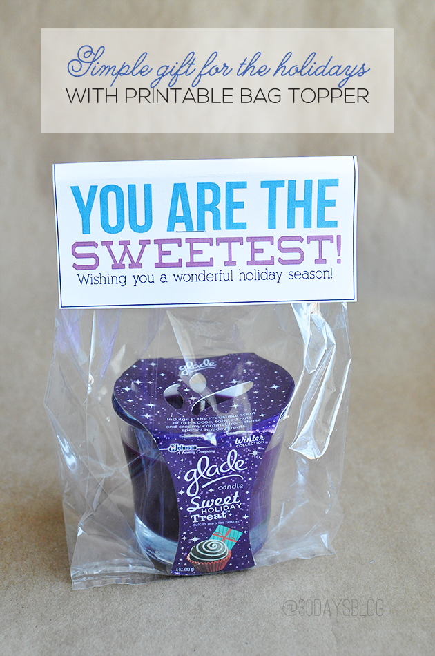 Simple & sweet gift idea for the holidays with printable included www.thirtyhandmadedays.com