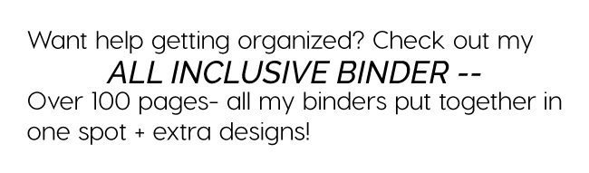 Get organized with my All Inclusive Binder 