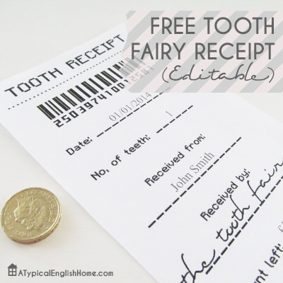 Free Tooth Fairy Receipt featured on The Party Bunch www.thirtyhandmadedays.com