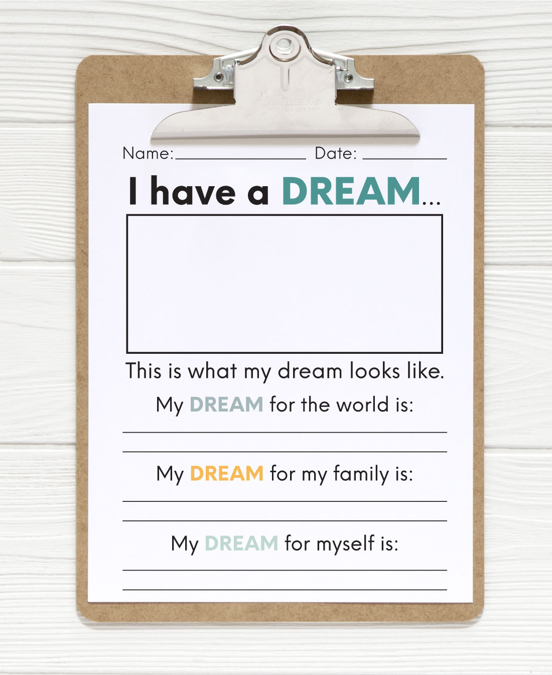 I have a dream - Martin Luther King Jr printable