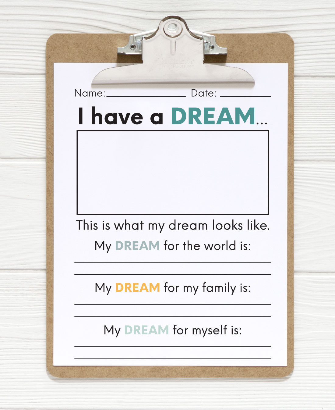 i-have-a-dream-worksheet