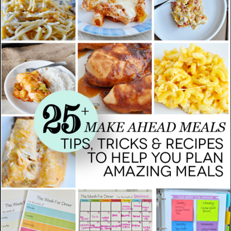 Over 25 Tips, Tricks & Recipes for Make Ahead Meals via www.thirtyhandmadedays.com