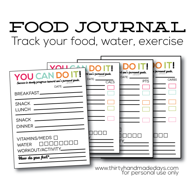 Food Log Chart Printable