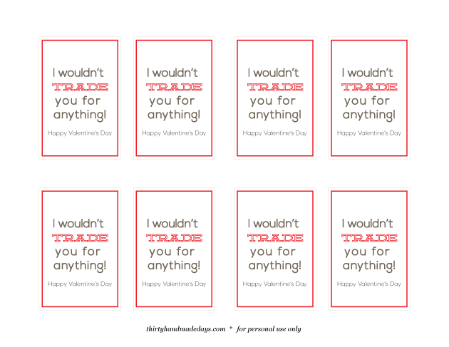 Trading Card Valentine