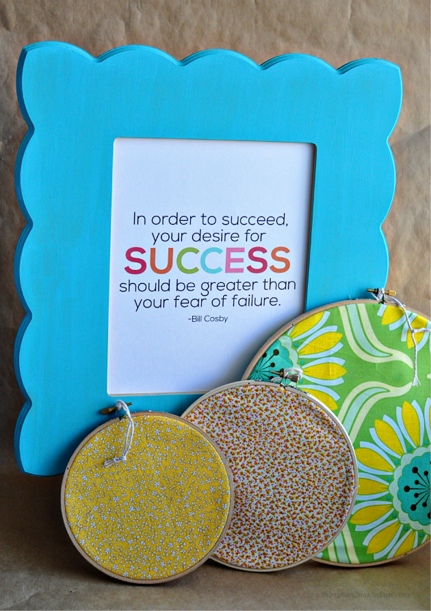 Easy Gift Idea- Printable Interchangeable Quotes with cute frame from Cut It Out www.thirtyhandmadedays.com