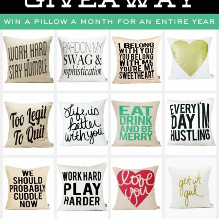 Absolutely adorable pillows giveaway- win pillows every month for an entire year from Michelle Dwight Designs via www.thirtyhandmadedays.com