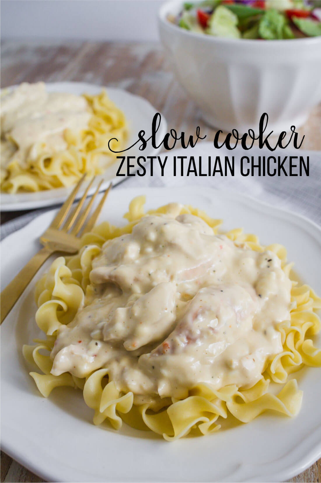 Slow Cooker Zesty Italian Chicken - one of our family favorites. www.thirtyhandmadedays.com