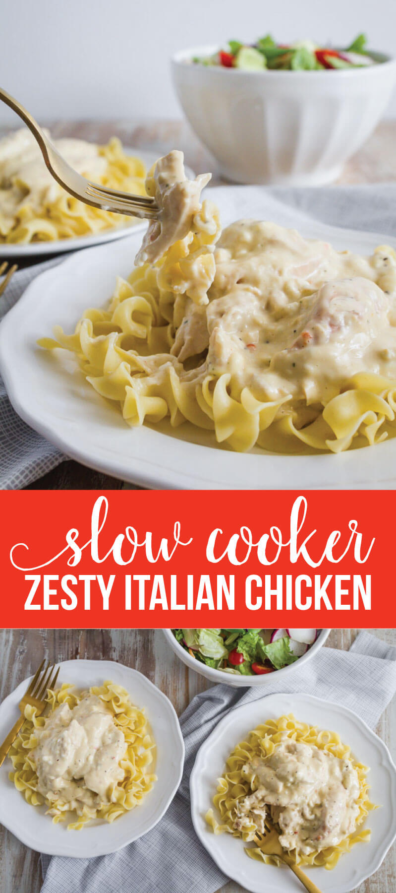 Slow Cooker Zesty Italian Chicken - one of our family favorites. www.thirtyhandmadedays.com