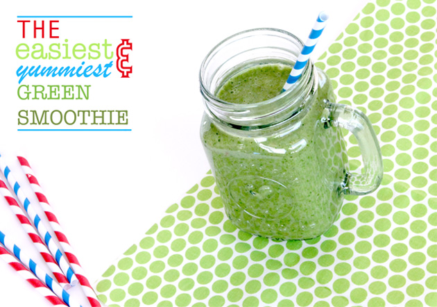 the easiest and yummiest green smoothie from craftinge via Thirty Handmade Days