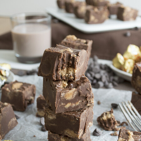 Double Reese's Cup Fudge featured on Thirty Handmade Days from the First Year Blog