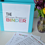 the Always Prepared Binder- printable sheets to be prepared for everything. Can be added to Family Binder with the Budget Binder too from Thirty Handmade Days