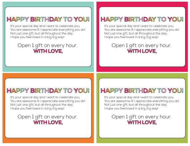 Birthday on the Hour Printables | Thirty Handmade Days 