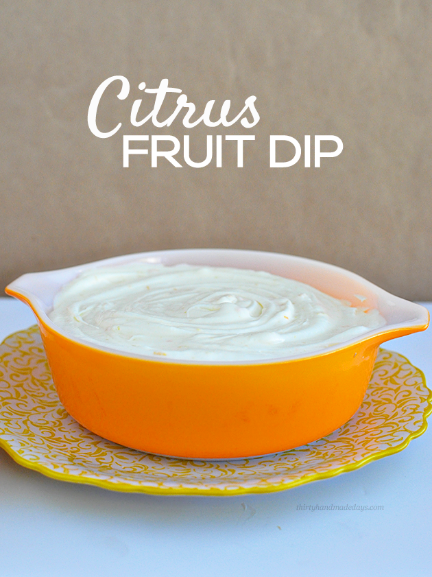 Light & fluffy amazingly delicious Citrus Fruit Dip - This is sooo good. Must try! | Thirty Handmade Days 