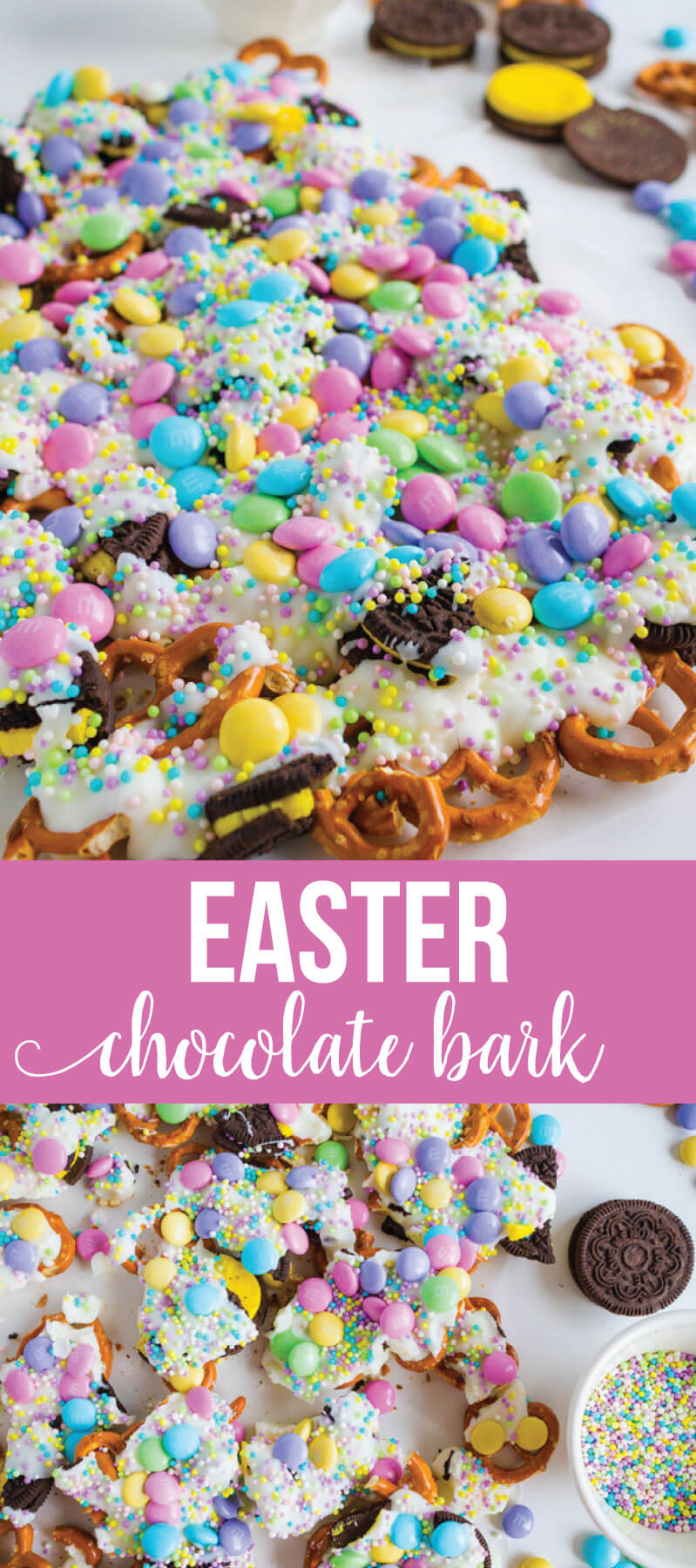 Easter Chocolate Bark - a really tasty, pretty treat for Easter from www.thirtyhandmadedays.com
