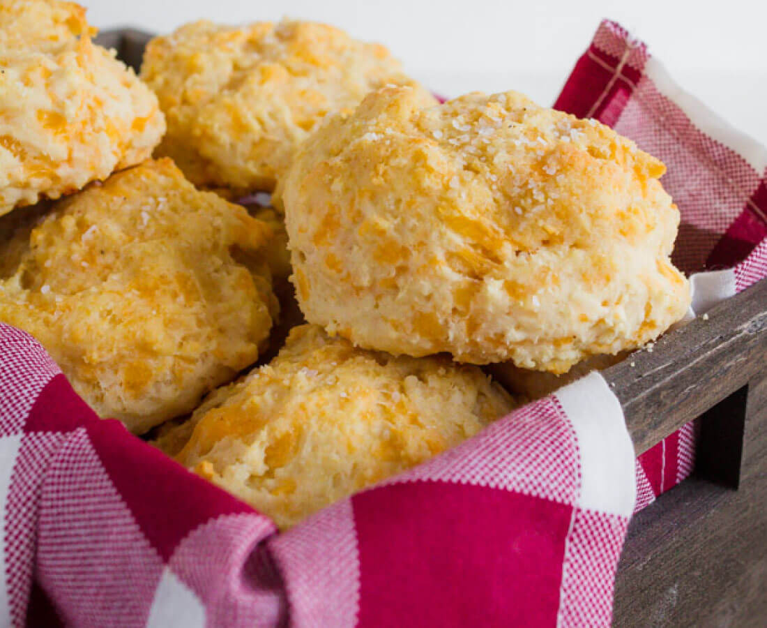 Homemade Biscuits - these melt in your mouth cheddar biscuits are not only easy to make but soooo good!