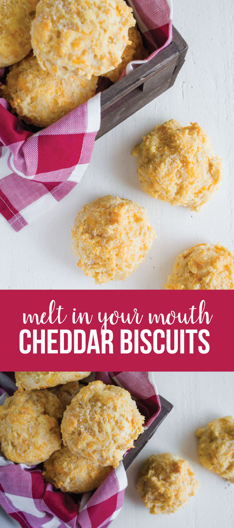Homemade Biscuits - these melt in your mouth cheddar biscuits are not only easy to make but soooo good! from www.thirtyhandmadedays.com