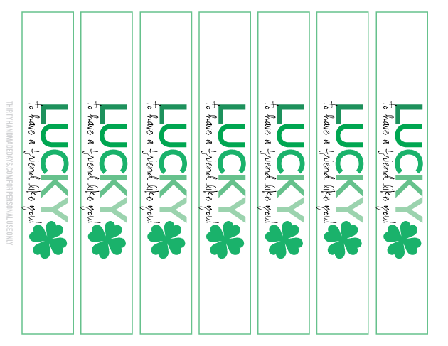 Lucky Friend St. Patrick's Day Printable bracelet 