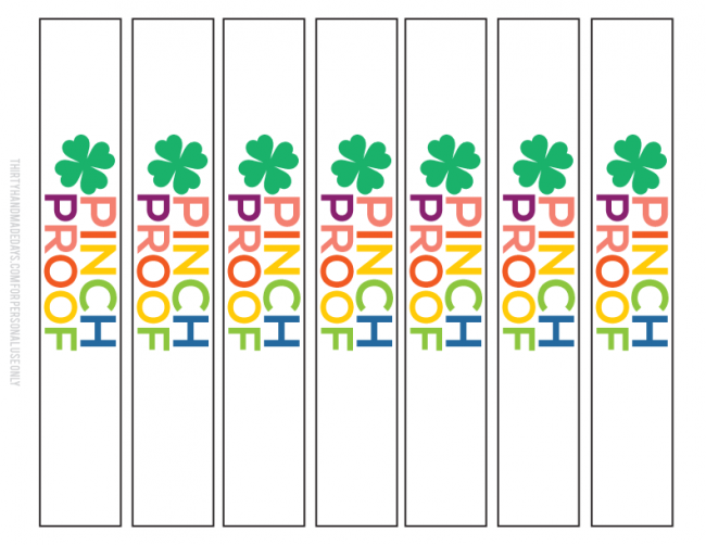 Pinch Proof St. Patrick's Day Printable bracelet 