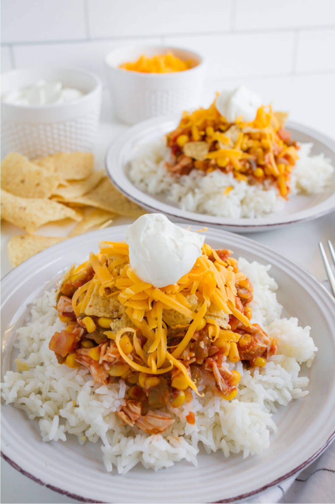 Slow Cooker Chicken Tex Mex - simple crockpot recipe that the whole family will love! thirtyhandmadedays.com